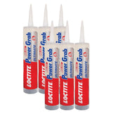 Loctite Power Grab Ultimate Crystal Clear Construction Adhesive, 9 fl oz Cartridge, 6 Pack - Versatile Construction Glue for Glass, Wood, Metal & More