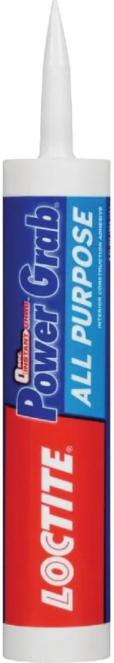 Loctite Power Grab Express All Purpose Construction Adhesive, 9 fl oz Cartridge, 1 Pack - Versatile Construction Glue for Cement, Tile, Wall & More