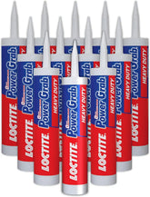 Loctite Power Grab Express Heavy Duty Construction Adhesive, 9 fl oz Cartridge, 12 Pack - Versatile Construction Glue for Cement, Tile, Wall & More
