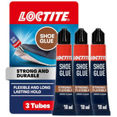 Loctite Shoe Glue, Strong & Flexible Fabric Glue, Resistant to Water, Impact, & Vibrations, Dries Clear - 0.6 fl oz Bottle, 3 Pack