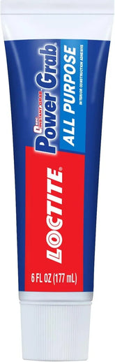 Loctite Power Grab All Purpose Construction Adhesive, White, 6 fl. oz. Tube, 12 Pack - Versatile Construction Glue for Cement, Tile, Wall & More