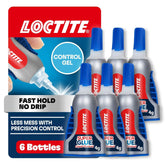 Loctite Super Glue Gel Control, Clear, 0.14 fl oz Bottle, 6 Pack - Superglue for Plastic, Wood, Metal, Crafts & Repair, Cyanoacrylate Adhesive Instant Glue, Quick Dry