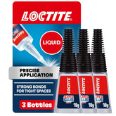 Loctite Super Glue Liquid Longneck Bottle, 10g Bottle (Pack of 3) Instant Adhesive for Plastic, Wood & Metal, Clear Superglue with Extra Long Precision Nozzle, Quick‑Dry Formula