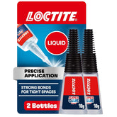 Loctite Super Glue Liquid Longneck Bottle, 10g Bottle (Pack of 2) Instant Adhesive for Plastic, Wood & Metal, Clear Superglue with Extra Long Precision Nozzle, Quick‑Dry Formula