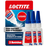 Loctite Super Glue Liquid Professional, 20g Bottle (Pack of 3) Heavy‑Duty Instant Adhesive for Plastic, Wood & Metal, Clear Superglue with Precision Nozzle, Quick‑Dry Formula