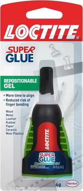 Loctite Super Glue Repositionable Gel, Clear, 0.14 fl oz Bottle, 1 Pack - Superglue for Plastic, Wood, Metal, Crafts & Repair, Cyanoacrylate Adhesive Instant Glue