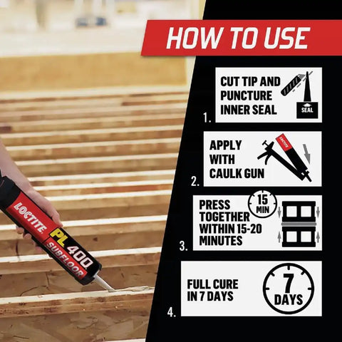 Loctite PL 400 Subfloor Heavy Duty Adhesive, 10 fl oz, Cartridge