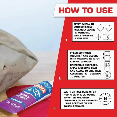 Loctite Vinyl Fabric & Plastic Repair Flexible Adhesive, Clear, 1 oz Tube, 1 Pack
