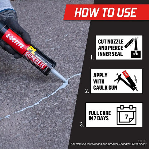 Loctite PL Self-Leveling Concrete, Limestone Polyurethane Sealant, 28 fl oz Cartridge, 1 Pack