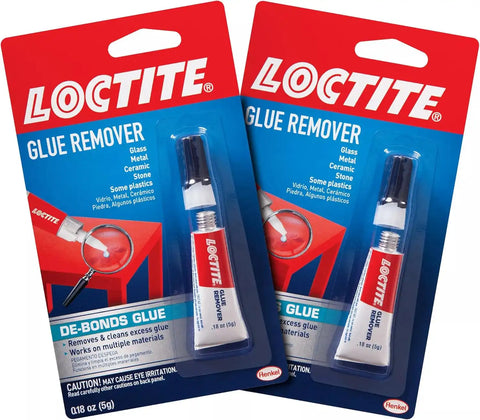 Loctite Glue Remover, Clear, 0.18 fl oz Tube Pack of 2 - Non-Drip Debonding Gel for Removing Super Glue, Ink, Labels from Multiple Surfaces