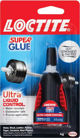 Loctite Super Glue Ultra Liquid Control, 4g Bottle (Pack of 3) Heavy‑Duty Instant Adhesive for Plastic, Wood & Metal, Dishwasher Safe Clear Superglue with Precision Nozzle, Quick‑Dry Formula