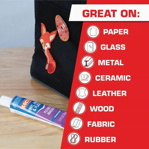 Loctite Vinyl Fabric & Plastic Repair Flexible Adhesive, Clear, 1 oz Tube, 1 Pack