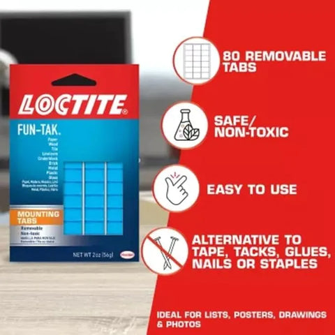 Loctite Fun-Tak Mounting Putty, Blue, 2 oz Wallet, 1 Pack