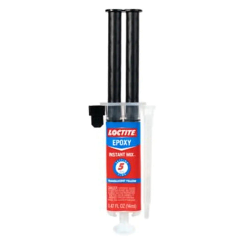 Loctite Epoxy Instant Mix, Translucent Yellow 5 Minutes, 0.47 fl oz Syringe, Pack of 2