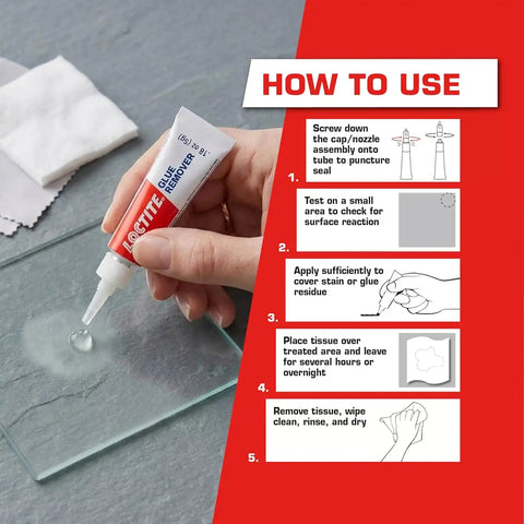 Loctite Glue Remover, Clear, 0.18 fl oz Tube Pack of 2 - Non-Drip Debonding Gel for Removing Super Glue, Ink, Labels from Multiple Surfaces