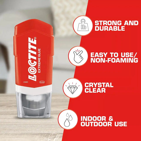 Loctite Extreme Glue, Strong All Purpose Glue for Wood, Metal, Leather, Pastic, & More - Dries Clear - 1.62 oz Tube, 1 Pack