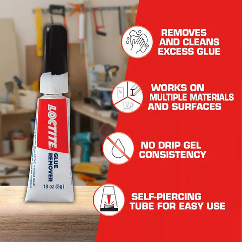 Loctite Glue Remover, Clear, 0.18 fl oz Tube Pack of 2 - Non-Drip Debonding Gel for Removing Super Glue, Ink, Labels from Multiple Surfaces