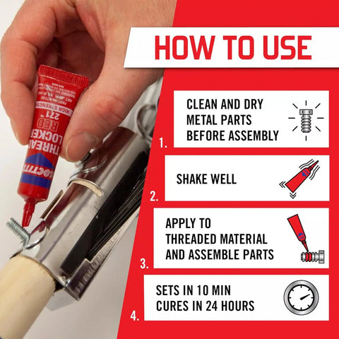 Loctite Threadlocker Red 271 Red, 0.2 fl oz, 12, Tube