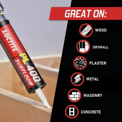 Loctite PL 400 Subfloor Heavy Duty Adhesive, 10 fl oz, Cartridge