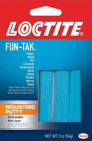 Loctite Fun-Tak Mounting Putty, Blue, 2 oz., 12 Pack - Removable & Non-Toxic Wall Putty