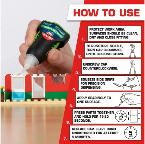 Loctite 1503241 Super Glue Extra Time Control, Clear, 0.14 fl oz Bottle, 1 Pack - Superglue for Plastic, Wood, Metal, Crafts & Repair, Cyanoacrylate Adhesive Instant Glue