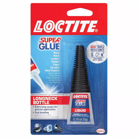 Loctite Super Glue Liquid Longneck Bottle, 5g Bottle (Pack of 6) Instant Adhesive for Plastic, Wood & Metal, Clear Superglue with Extra Long Precision Nozzle, Quick‑Dry Formula