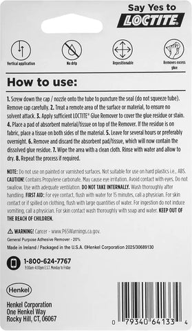 Loctite Glue Remover, Clear, 0.18 fl oz Tube Pack of 2 - Non-Drip Debonding Gel for Removing Super Glue, Ink, Labels from Multiple Surfaces