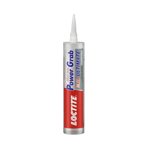 Loctite Power Grab Ultimate Crystal Clear Construction Adhesive, 9 fl oz Cartridge, 12 Pack - Versatile Construction Glue for Glass, Wood, Metal & More