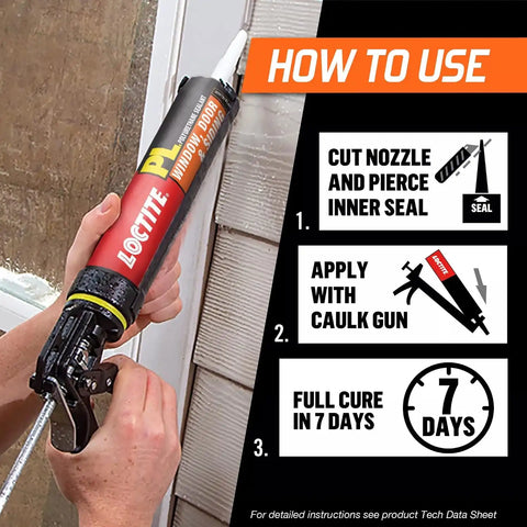Loctite PL Window Door & Siding Polyurethane Sealant, White, 10 fl oz Cartridge, 12 Pack