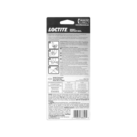 Loctite Epoxy Instant Mix, Translucent Yellow 5 Minutes, 0.47 fl oz Syringe, Pack of 2