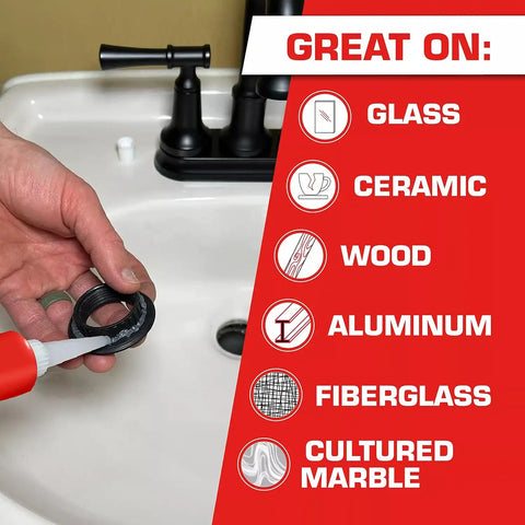 Loctite Silicone Sealant, Clear, 2.7 fl oz Tube, 1 Pack - 100% Waterproof Sealant for Glass, Ceramic, Wood, Plastic & More