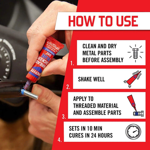 Loctite Threadlocker Blue 242 - Removable Thread Lock Glue for Nuts, Bolts, & Fasteners, Medium Strength Screw Glue to Prevent Loosening & Corrosion - 6 ml, 12 Pack