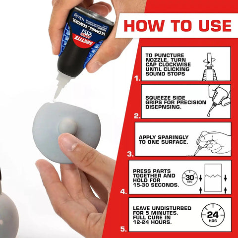 Loctite Super Glue Ultra Gel Control, Clear, 0.14 fl oz Bottle, 6 Pack - Superglue for Plastic, Wood, Metal, Crafts & Repair, Cyanoacrylate Adhesive Instant Glue, Quick Dry