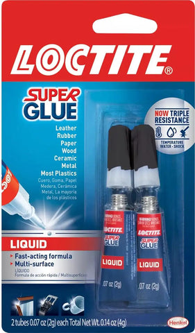 Loctite Super Glue Liquid, 2g Tube (Pack of 12) Instant Adhesive for Plastic, Wood & Metal, Clear Superglue with Precision Nozzle, Quick‑Dry Formula - 24 Tubes Total